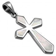 Mother of Pearl Silver Cross Pendant, p500